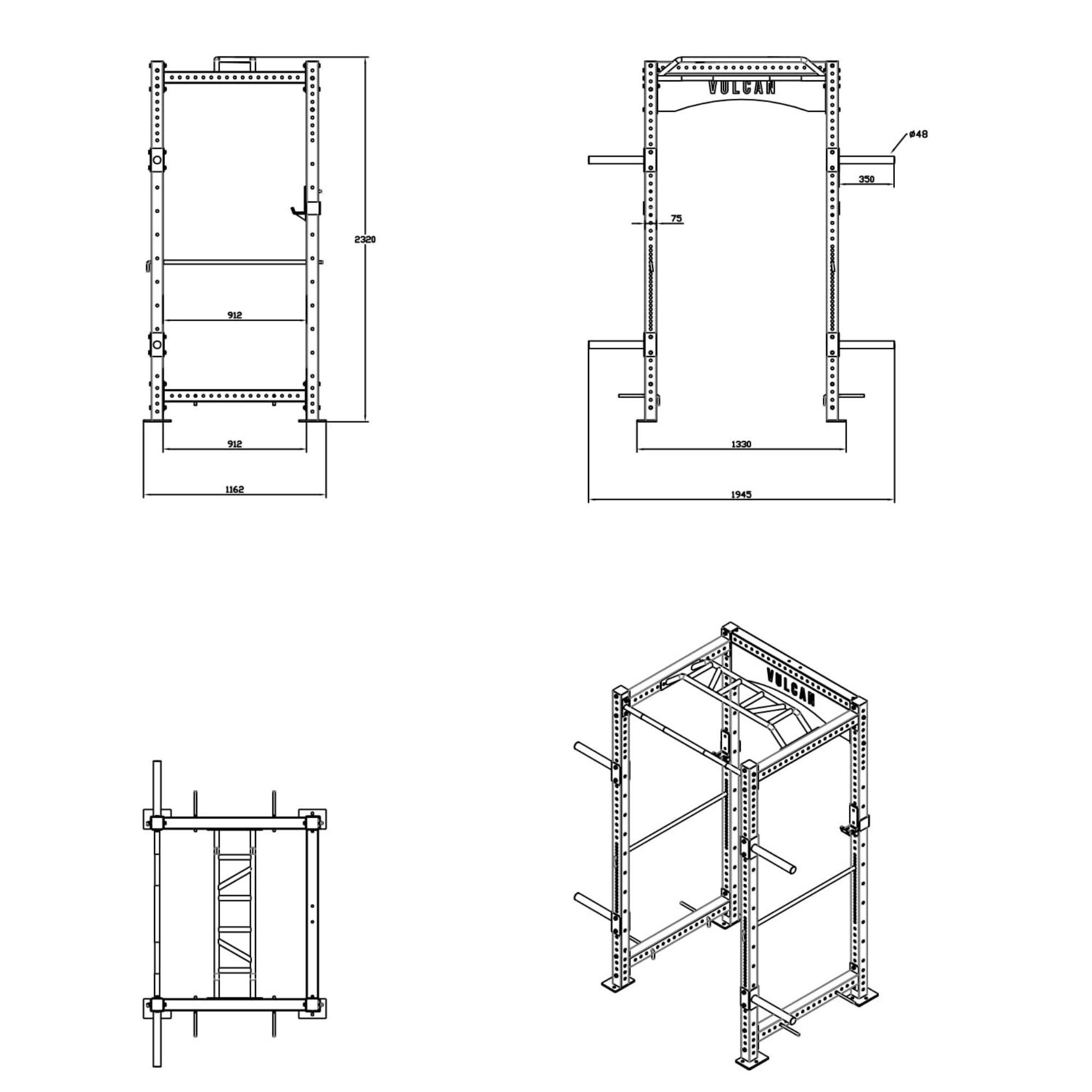 Dimensions of Power Rack